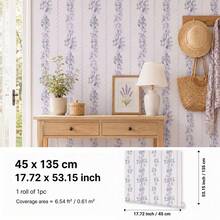 SUPSTICKER Floral Striped Wallpaper, Peel And Stick Removable, 17.72x53.15/88.58/141.73 Inches, 3 Styles, Suitable For Bedroom And Living Room - 1PC - View 15