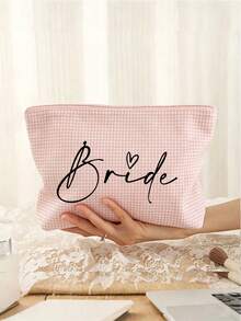 Brauttasche, Braut-Make-up-Tasche, Strandtasche, Hochzeitszubehör, Geschenk für Frauen, Braut-Hochzeits-Notfall-Make-up-Tasche, leichte Reißverschluss-Organizer-Tasche, maschinenwaschbar, lichtecht, faltbar - modische weiße Kosmetik-Aufbewahrungstasche, Kosmetik-Aufbewahrungstasche, Make-up-Tasche, transparente Kulturbeutel, Reise-Kulturbeutel, Reise-Essential für Frauen - Verschiedenfarbig - View 1