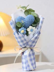 Buket Bunga Mawar & Tulip Anyaman Abadi, Bunga Awet Penyembuh, Hadiah Ulang Tahun & Wisuda - MultiWarna - View 6