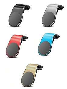 1pc L-Shaped Magnetic Car Air Vent Phone Holder, Convenient For Navigation, Great Travel Companion, Stylish Car Storage Solution, Suitable For Holiday Road Trips, Thanksgiving And Christmas Travel - Multicolor - View 6