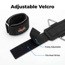 1 Pair Ankle Training Strap, Thick Sponge Ankle Support, Suitable For Squat Rack Rope Leg Training, Anti-Chafing Durable, D-Ring Fixed, Unisex Fitness Accessory - Black - View 5