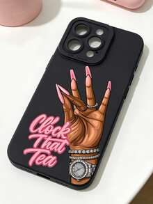 Silicone TPU Phone Case With Slogan, Clock, Tea Leaf Pattern, Full Body Protection Anti-Fall Anti-Shock TPU Soft Rubber Phone Case, Suitable For IPhone 11/12/13/14/15/16/16 Pro Max, And 17/17 Pro/17 Pro Max/Air - Multicolor - View 1