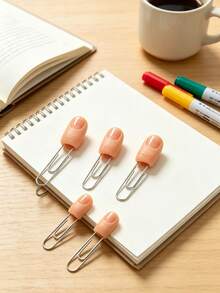 10 Pcs Finger Paperclip Bookmark Quirky Design Cool Reading Accessory Unique Page Marker For Book Lovers Students Teachers Gift School Office Supplies Stationery Cute Funny Creative Decorative - Multicolor - View 2