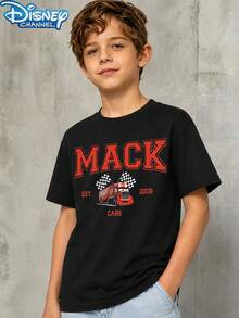 Disney Cars 1 Piece Teen Boys Mack Truck Print Short Sleeve T Shirt Black Daily Summer Boys Clothes Teen Boy Clothes Shirts - Black - View 4