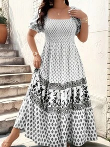 Plus Size - Plus Size - Women's Dress With Fitted Waist - White - View 12