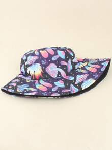 Mũ xô unisex hai mặt in họa tiết nấm thời trang mới năm 2026, phong cách Hip Hop Y2K. - A - Xem 3