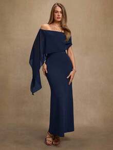 Women Midi Dresses - Navy Blue - View 1