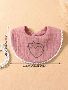 4pcs Cute Candy Color Fox Embroidery Baby Bibs, Soft & Skin-Friendly Princess Baby Drool Bibs, Suitable For Daily Use - Multicolor - View 2