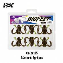 KINGDOM Big-Footed Floating Soft Frog Lure 34mm/43mm 6.2g/11g Bionic Big Feet Auto-Righting Design High-Elastic TPE Material For Bass Snakehead Freshwater Fishing Topwater Frog Bait Bass Fishing Lure - Multicolor - View 9
