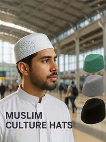 1pcPopular Hats For Men Made Of High-Density Mesh, Lightweight And Breathable, Perfect For Daily Wear, Worship, And Casual Occasions - A - View 4