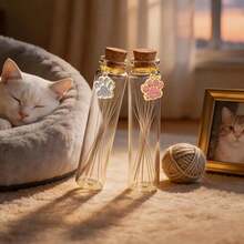 1 hộp đựng kỷ niệm lông thú cưng, chai thủy tinh trong suốt có mặt dây chuyền hình dấu chân, lý tưởng để bảo quản râu mèo và lông chó, chất liệu thủy tinh, kiểu dáng kỷ niệm thú cưng, thiết kế mặt dây chuyền hình dấu chân, quà tặng kỷ niệm, dành cho chủ nuôi thú cưng. - Nhiều màu - Xem 12
