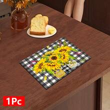 1pc Sunflower Pattern Printed Absorbent Dish Drying Mat, Espresso Machine Countertop Absorbent Mat, Sink Drain Mat, Soft Faucet Absorbent Mat, Sink Cup Mat, Kitchen & Bathroom Accessories - Multicolor - View 14
