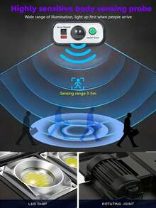 1pc 8000W Solar Outdoor Street Light - 6500K Solar Parking Lot Light Commercial, Automatically Turns On From Dusk To Dawn, Dual Row 12-Core 504 LED Yard Wall Light, Heavy-Duty Modular LED Solar Street Light With Remote Control, Suitable For Yard/Driveway Solar Street Light With Motion Sensor, Super Bright Auto-Sensing Solar Street Light For Street, Yard, Garage Entrance, Etc. - white light - View 10