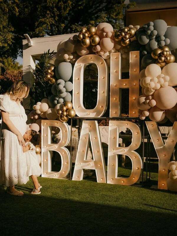 Large Illuminated Letter Baby Room Decoration Light, Baby Gift Party, Letter Height 3FT Suitable For Newborn Birthday Decoration, Large LED Letter Commemorative Logo, Party Decoration For Birthdays, Valentine's Day, Weddings, Babies, Anniversaries, Graduation Decoration, Photo Background Decoration With Illuminated Letters