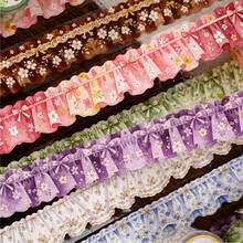Watercolor Lace Ribbon Pet Tape, Bow And Flower Transparent Decorative Tape Suitable For Scrapbook Decoration - Color - View 1