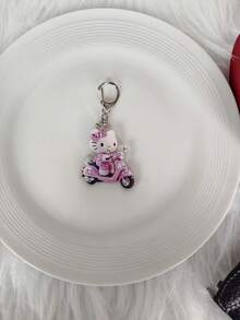 1 pieza Lindo llavero acrílico de bicicleta de Hello Kitty de Sanrio, llavero de coche eléctrico con colgante decorativo 2D de Kuroomi Melody Cinnamoroll; un encantador colgante de bicicleta con diseño de gato de dibujos animados; un llavero impreso por ambos lados; un regalo perfecto con tema de anime para niñas - Multicolor - Ver 18