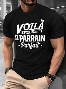 Men's Printed T-Shirt, Men's Summer T-Shirt, Men's Sports T-Shirt, Micro-Elastic Fabric, Printed T-Shirt, Regular Fit, Micro-Elastic Clothing, Printed T-Shirt, Casual Style, Summer T-Shirt. - 黑色 - 查看 6