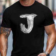Printed T-Shirt For Men And Women - 黑色 - 查看 1