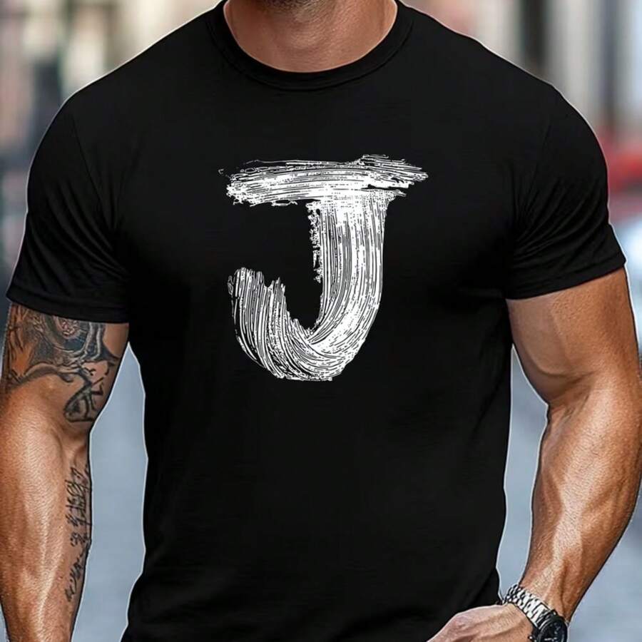 Printed T-Shirt For Men And Women - 黑色 - 查看 1