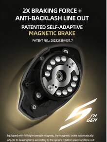 HASIDA MS-X 5th Gen Baitcasting Reel Patented Levitation Magnetic Braking System Tangle-Free Fishing Reel Lightweight Design - Gold - View 7