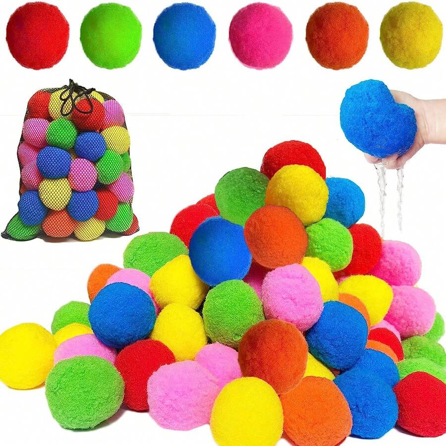 30pcs Reusable Water Balloons, Suitable For Pool Parties, Backyard Games, Multi-Player Competitions, Outdoor Water Fight Games, Perfect Gift For Cooling Down In Hot Summer - Multicolor - View 1