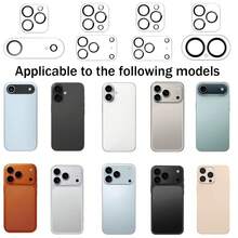 5 Packs Tempered Glass Camera Lens Protector, Anti-Scratch Anti-Drop HD Clear Lens Guard Compatible With IPhone 17/16/15/14/13/12/11 Pro Max/16 Pro/16 Plus/16e/17 Air/17 Pro/17 Pro Max, Full Coverage Camera Protector Film - Clear - View 8