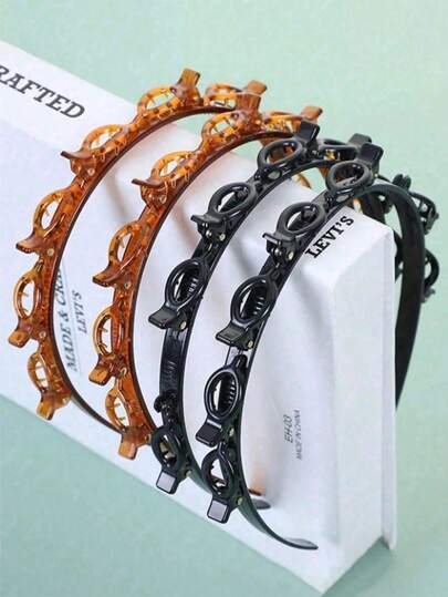 4/2/1pcs New Korean Style Hollow Woven Headband, Loose Hair Band, Bangs Clip, Hair Accessory, Women Hair Accessories, Hair Styling Tool, Beauty Supplies, Women Curling Hair Accessories, Travel, Hair Styling Tool, Women Accessories, Hair Accessories