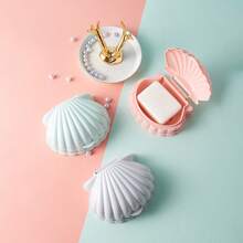 1pc Shell Shaped Soap Dish With Cover, Bathroom Draining Soap Box, Portable Sealed Soap Storage Container - Multicolor - View 5