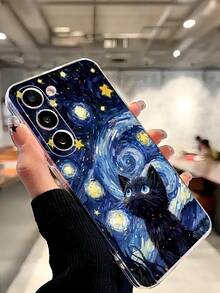 1个经典星空可爱猫咪手机壳，软壳保护套，兼容华为荣耀、三星Galaxy A04e/12/A13/A14/A34/A50/A52/A53/A54/S21/S22/S23/S24/S25/S25Ultra/S25FE/S26/S26 Plus/S26 Ultra/S26 Edge、6A/7A/8A、12T/13T/15T/15T Pro - 無色 - 查看 6