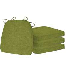 ELFJOY - Juego de 4 cojines de silla antideslizantes para sillas de comedor 4 cojines de asiento con lazos para interiores 16.7 x 16 pulgadas color - Verde - Ver 9