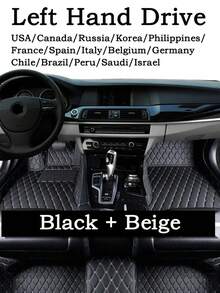 Luxury PU Leather Car Floor Mat Set, Fully Covered, Diamond Stitched Design, Suitable For Opel Astra H From 2004 To 2008, Left-Hand Drive, Blue And Black Options, Waterproof, Stain Resistant And Durable, Better Protecting Your Car - Multicolor - View 17