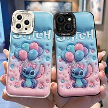 Disney Lilo & Stitch Phone Case - Balloon Stitch Protective Case, Gradient Blue‑Pink Soft Curved Background, Stitch Holding Colorful Fuzzy Balloons With Pink Polka‑Dot Bow, Decorated With Stars, Hearts And Small Flowers, White Raised "Disney Stitch" Lettering, Compatible With IPhone 17, 16, 15, 14, 13, 12, 11 Pro Series And Galaxy S22, S23, S24, S25 Models, Ideal For Birthdays, Holidays, Anniversaries, Graduation Gifts, Or Any Special Occasion To Surprise Family, Friends, Classmates, And Loved Ones. - White - View 3