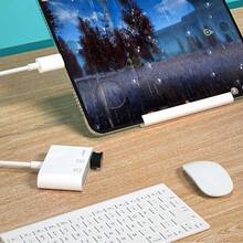 3合1 USB/OTG 讀卡機 高速數據傳輸 公對母 儲存卡讀卡器 適用手機/相機/電腦 相容 iPhone 17/16/15/14/13/12/11/XS/XR/X/8/7 系列 即插即用 無需 App - 白色 - 查看 4