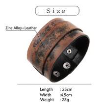 Punk Leather Bracelet For Men, Extra Wide Adjustable Leather Cuff Bracelet Suitable For Rock, Gothic, Motorcycle, Hip Hop - Leather Bracelet - View 2