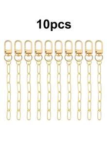 5/10pcs Gold Keychain Making Kit, Key Ring Swivel Snap Hook Chains, Keychain Bag Charm Kits For DIY Crafts, Jewelry Making Supplies - Chain - View 10
