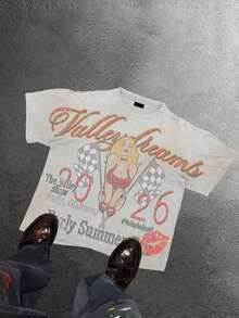 Valley Dreams 1976 Forever (Cotton T-Shirt 220) Men's T-Shirt, Casual Cotton T-Shirt, Loose Fit, Versatile, Unisex, Suitable For Christmas Gifts, Indoor And Outdoor Use - 紅色 - 查看 10