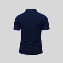 Men's Polo Shirt For The 2026 Brazil World Cup, Premium Piqué Knit - Navy Blue - View 2