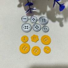 1個多款鈕扣金屬切割模具模板，適用於剪貼簿裝飾、壓花切割、賀卡製作模板、手工卡片用品 - 羈扣 - 查看 2