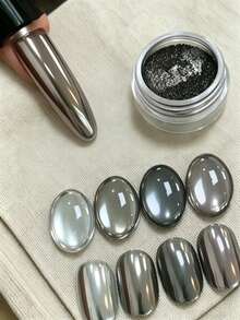 1 buah Bubuk Kuku Hitam Mengkilap, Bubuk Manikur Prancis, Bubuk Glitter Kuku Super Mengkilap, Tekstur Halus, Cocok untuk Seni Kuku, Ramah untuk Pemula dan Teknisi Kuku Profesional - MultiWarna - View 1