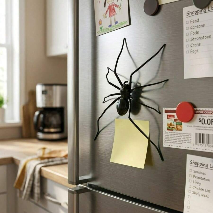 1Pc Large Spider Fridge Magnet, Prank Scary Fun Magnetic Decor, Multi‑Scene Ornament For Kitchen, Office, Whiteboard & Locker