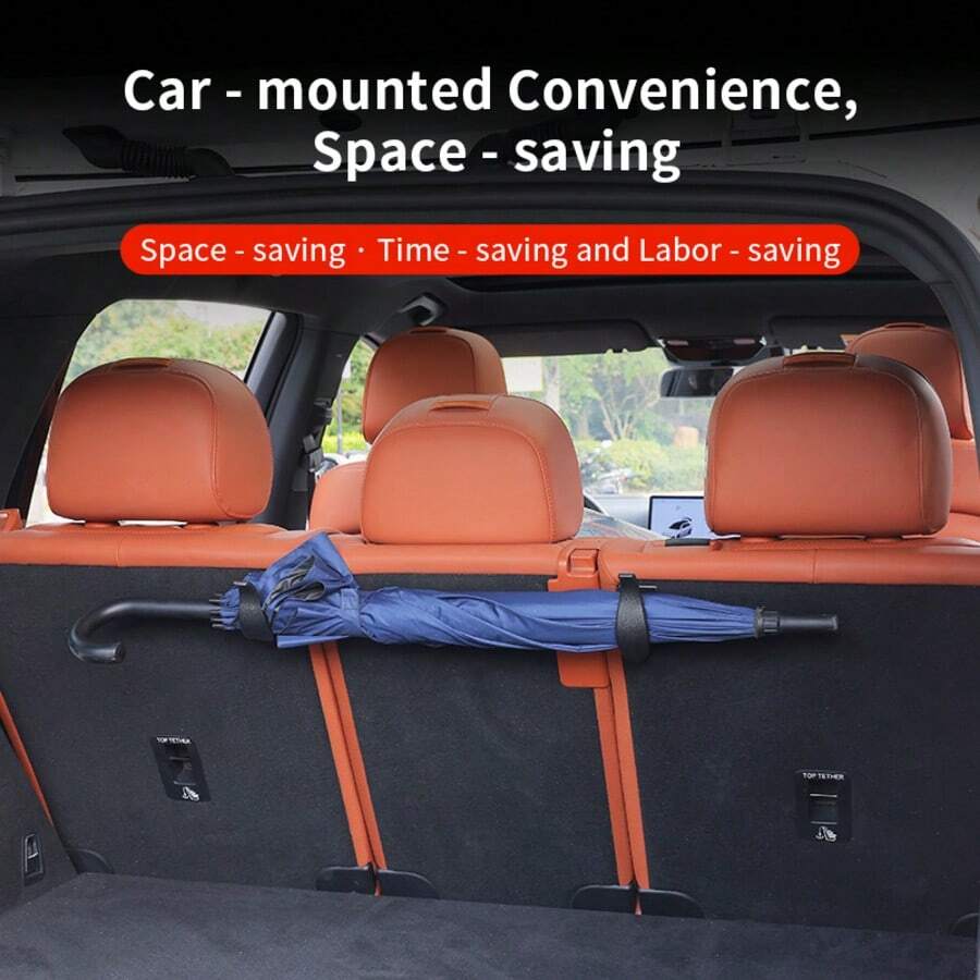 1/2pcs Car Umbrella Storage Clip With Strong Adhesive Backing, Umbrella Storage Holder, Car Interior Trunk Organizer, Car Mount, Hook Clip, Dual-Purpose Household Storage Card Holder.