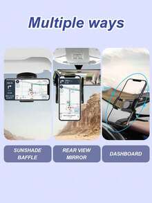1件 360°旋轉通用車用手機支架，可調節車用手機夾，易安裝緊湊設計，適用於和Android智慧型手機，實用車內配件，情人節生日實用禮物，注意：ABS材質質感較差，請在購買前仔細考慮 - 彩色 - 查看 8