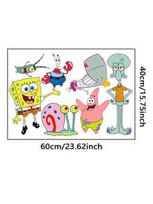 SpongeBob SquarePants 1 قطعة ملصق حائط مربع مناسب للنوافذ والجدران والحمامات وغرف النوم وهدايا أعياد الميلاد وديكورات حفلات العطلات - ملصقات جدارية - مشاهدة 9