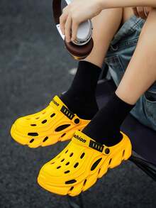 Men's Breathable Sandals, Soft Thick Sole Non-Slip Comfortable Outdoor Slides, Suitable For Beach, Trekking, Summer - Yellow - View 6