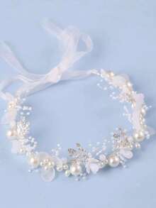 Princess Floral Headband, Women's Pink Flower Crown Headpiece, Birthday Party, Performance, Hosting, Valentine's Day Accessory, Wedding Hair Ornament - Regular Model - View 6