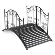 118 Cm Metal Garden Bridge Landscape Arched Bridge For Lawn, Pond And Path With Dual Patterned Side Rails - A - View 1