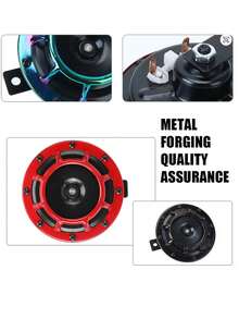 2pcs/Set Super Loud Compact Electric Explosion Speaker Set, Suitable For Motorcycle And Car, Owl-Shaped Electric Horn Applicable To Car And Motorcycle, Ultra-High Volume, Metal Dual Speakers Set With Treble/Bass - Electric Horn - View 8