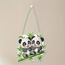 2D Flat Panda Diamond Painting Art Hanging Set, 5D Special Shape Diamond Painting Art Set, Suitable For Adult Beginners, Animal Diamond Painting Gem Art Home Decor - A - View 4