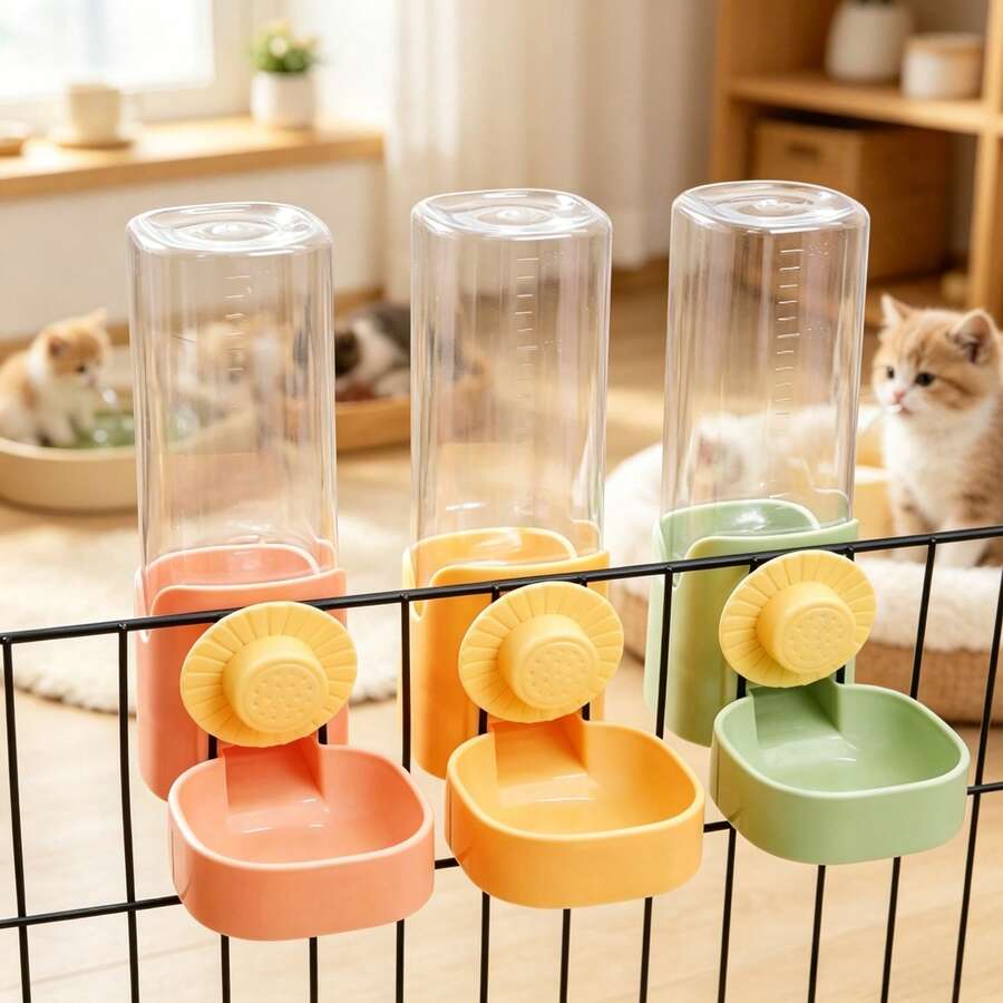 1pc Pet Hanging Water Dispenser, Cat Dog Hanging Water Bowl, Rabbit Pet Feeder - 500ml - View 1