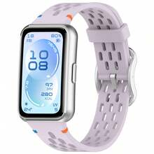 Compatible With Huawei Band 11/11 Pro Perforated Silicone Watch Strap Stitched Sliding Buckle Durable Sweatproof Comfortable Soft Sport Wrist Band - Multicolor - View 15